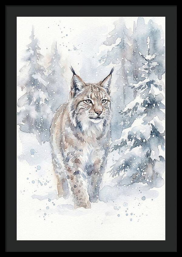 Lynx In A Snowy Forest