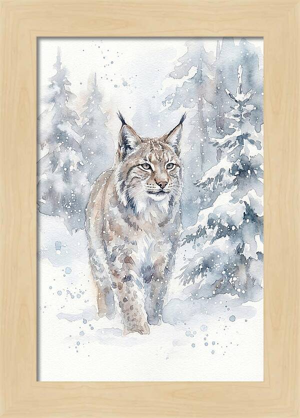 Lynx In A Snowy Forest