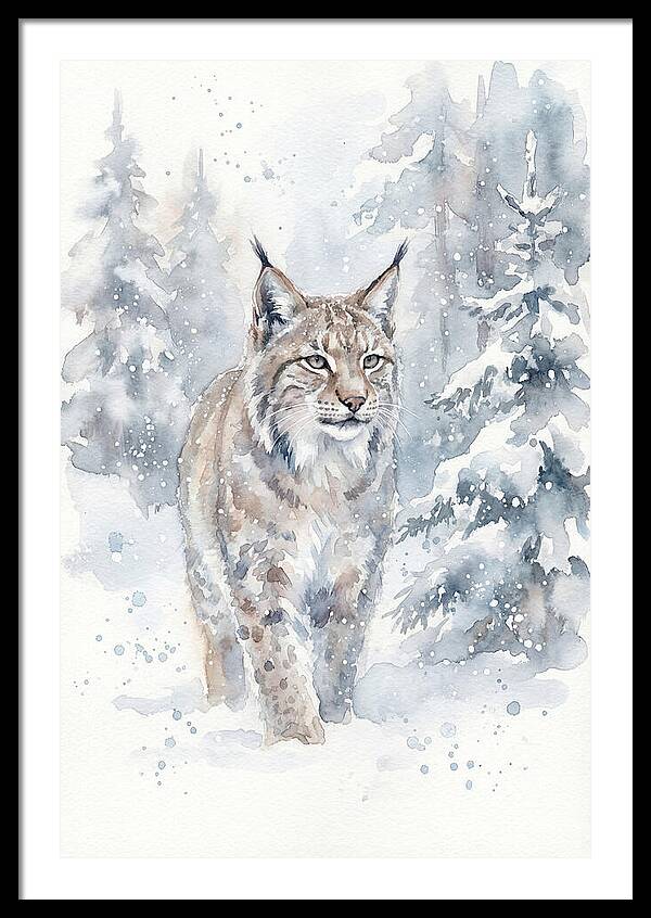 Lynx In A Snowy Forest