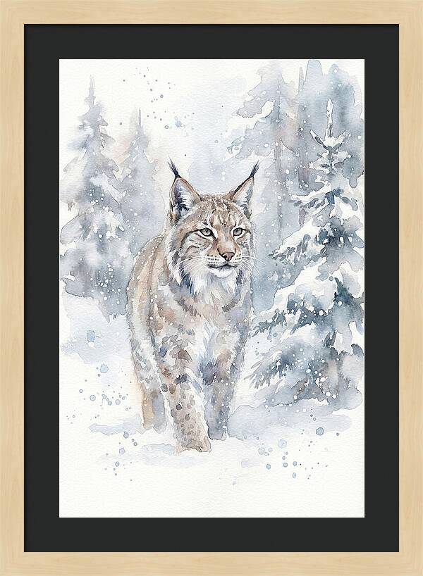 Lynx In A Snowy Forest
