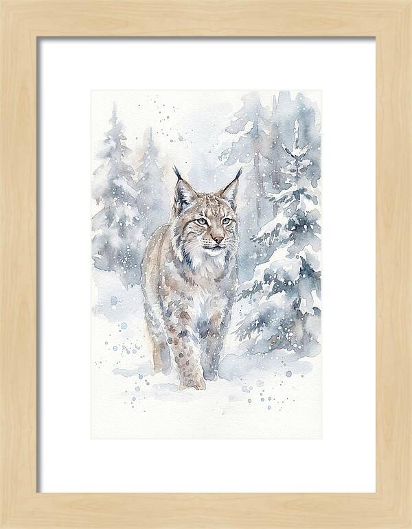 Lynx In A Snowy Forest