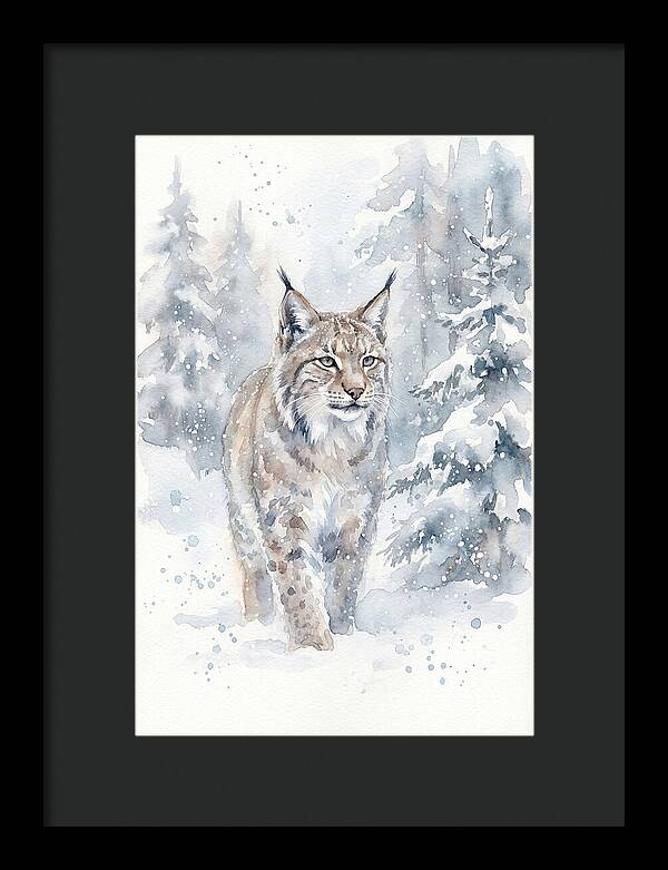 Lynx In A Snowy Forest
