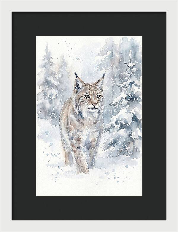 Lynx In A Snowy Forest