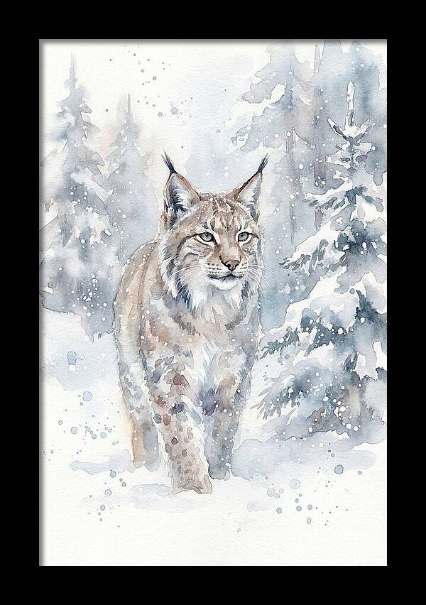 Lynx In A Snowy Forest