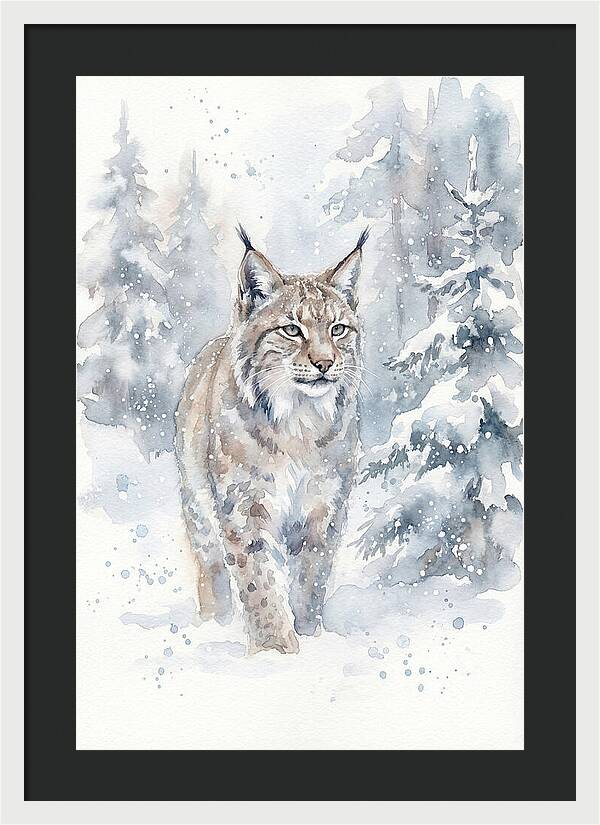 Lynx In A Snowy Forest