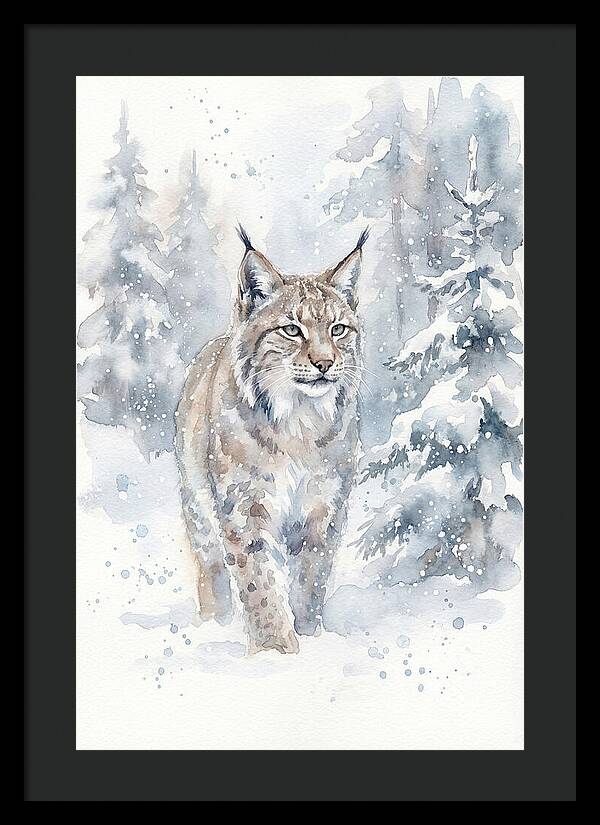Lynx In A Snowy Forest