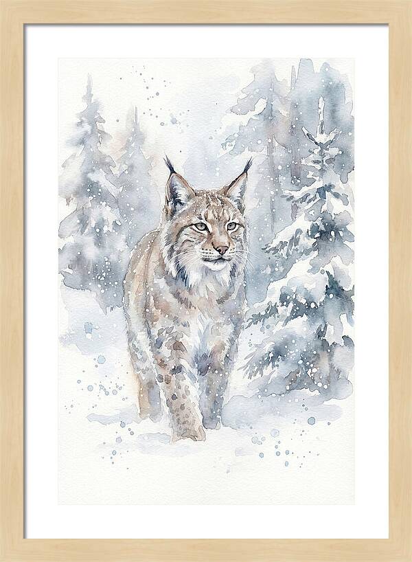 Lynx In A Snowy Forest