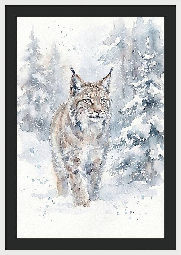Lynx In A Snowy Forest
