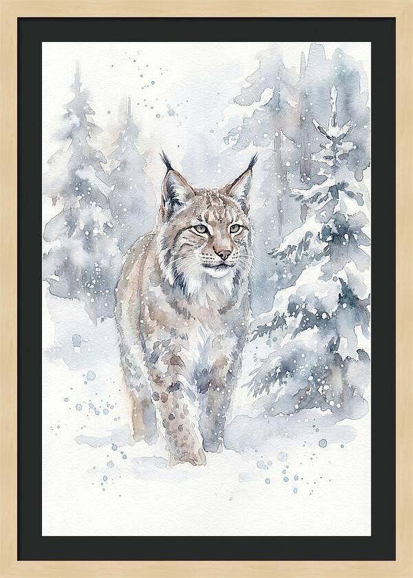 Lynx In A Snowy Forest