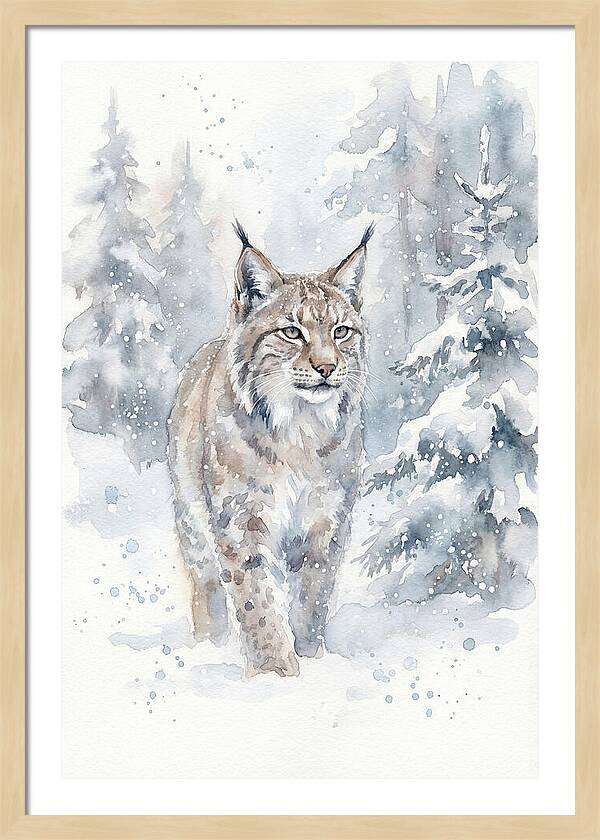 Lynx In A Snowy Forest