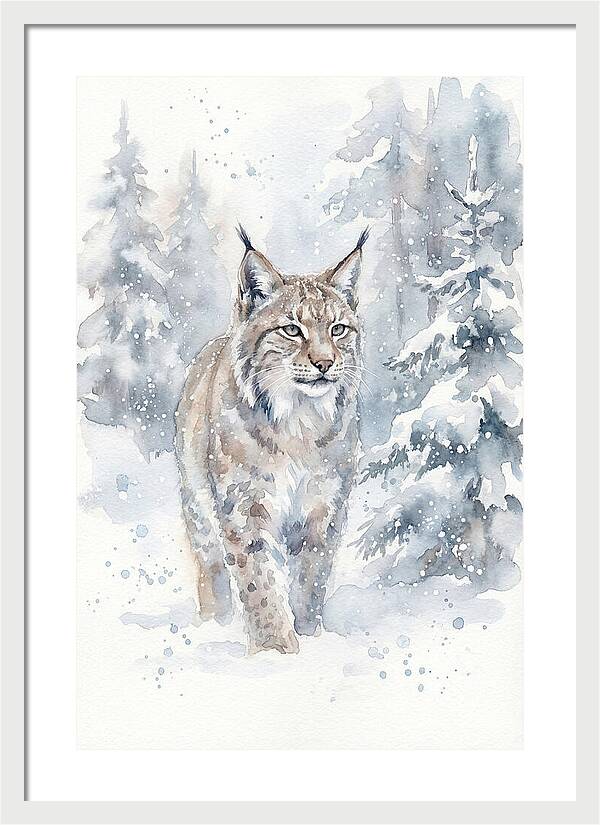 Lynx In A Snowy Forest