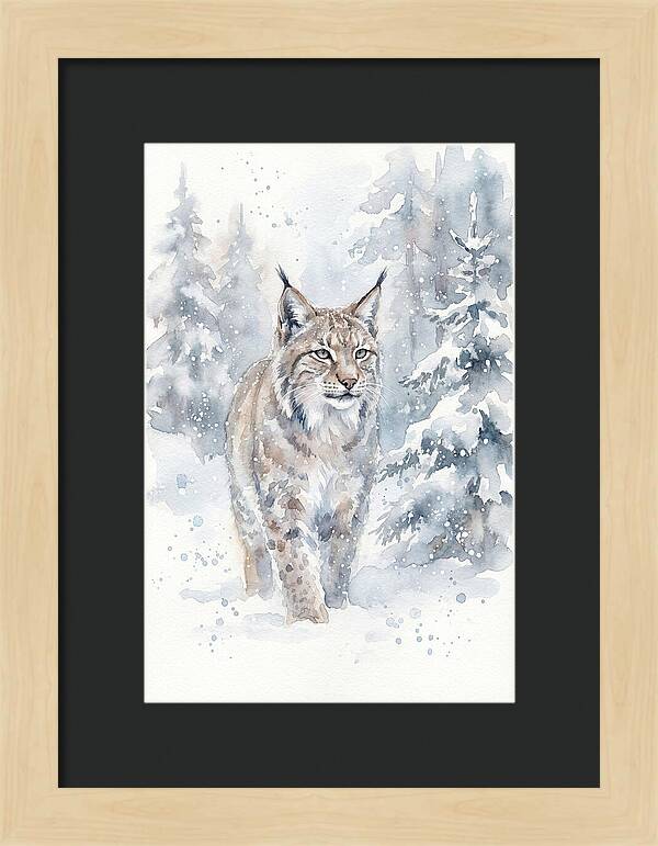 Lynx In A Snowy Forest