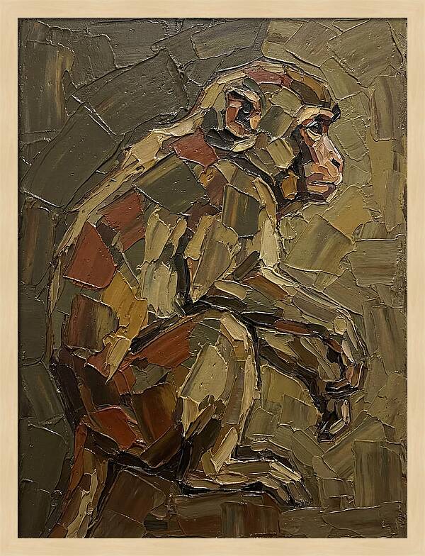 Macaque In Earthy Tones