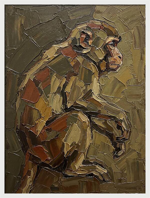 Macaque In Earthy Tones