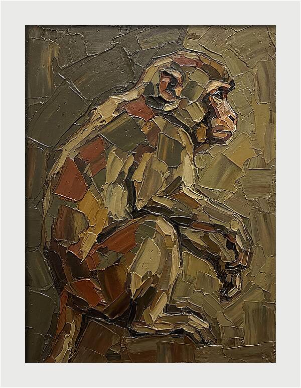 Macaque In Earthy Tones