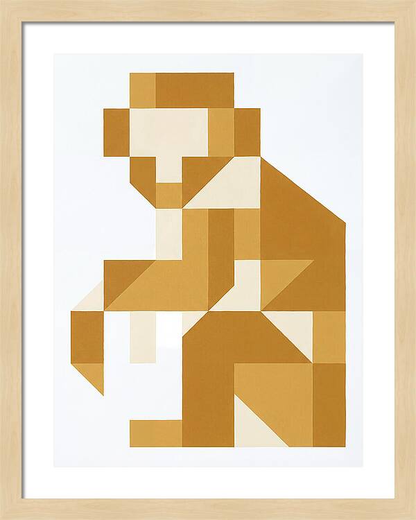 Macaque In Geometric Form