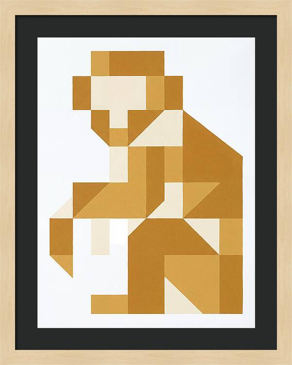 Macaque In Geometric Form