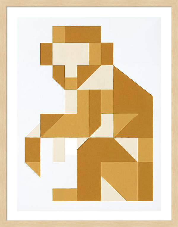 Macaque In Geometric Form