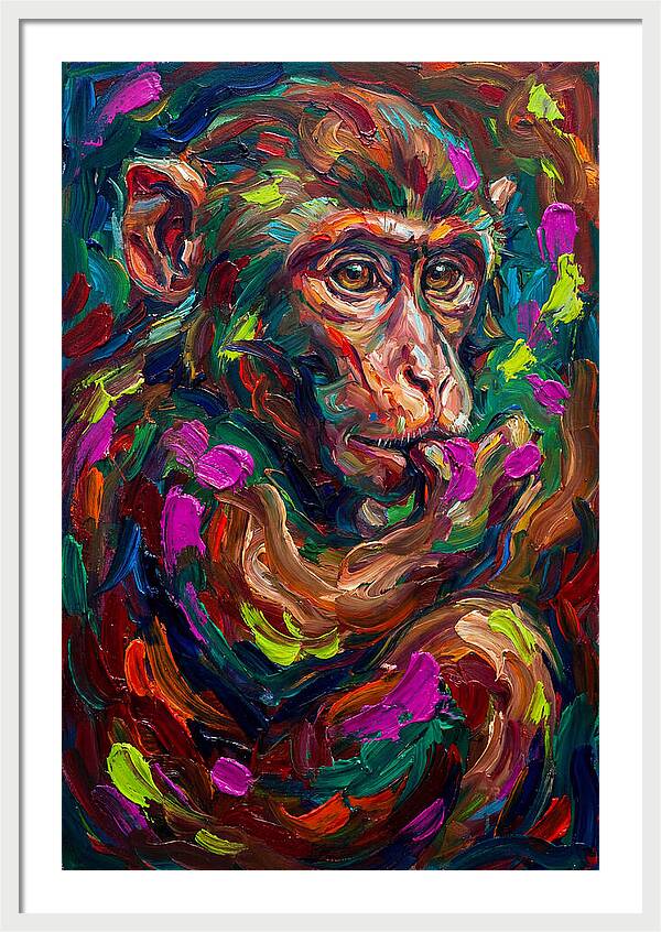 Macaque In Vibrant Colors