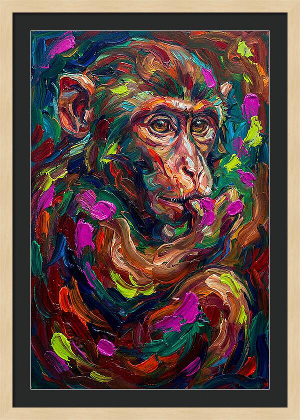 Macaque In Vibrant Colors