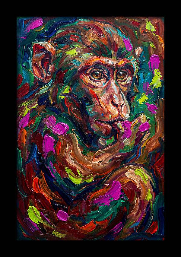 Macaque In Vibrant Colors