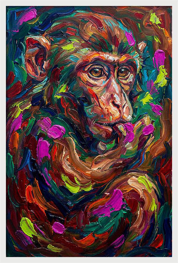 Macaque In Vibrant Colors