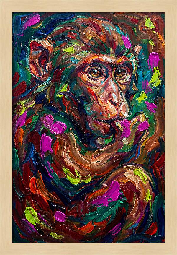 Macaque In Vibrant Colors