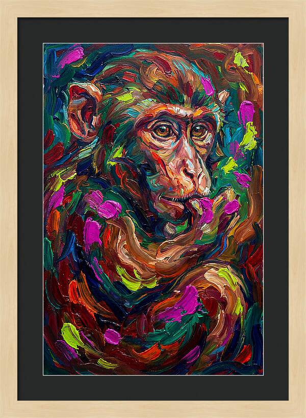 Macaque In Vibrant Colors