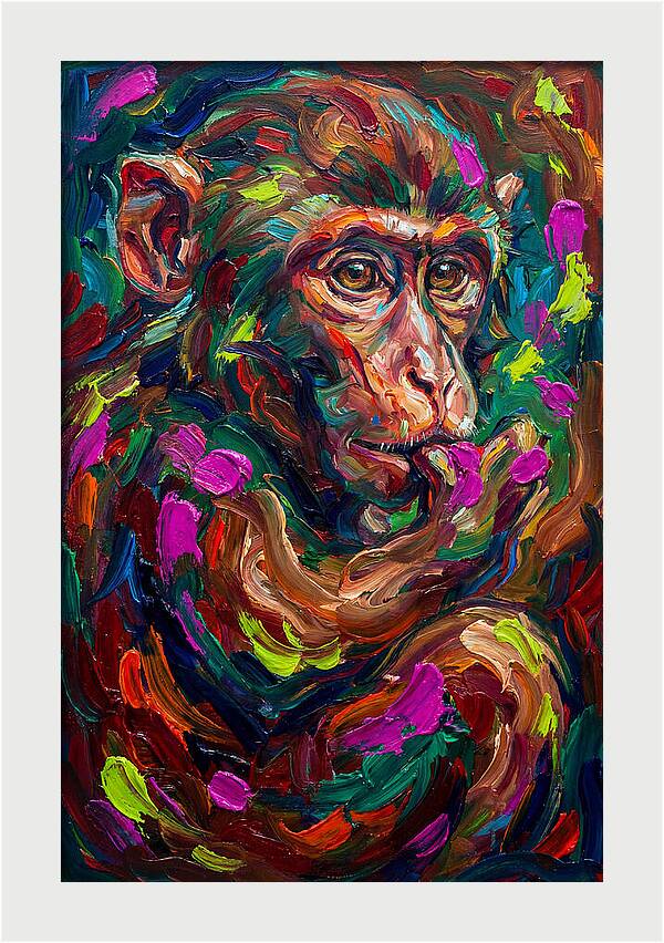 Macaque In Vibrant Colors