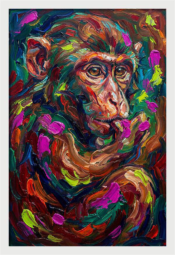 Macaque In Vibrant Colors