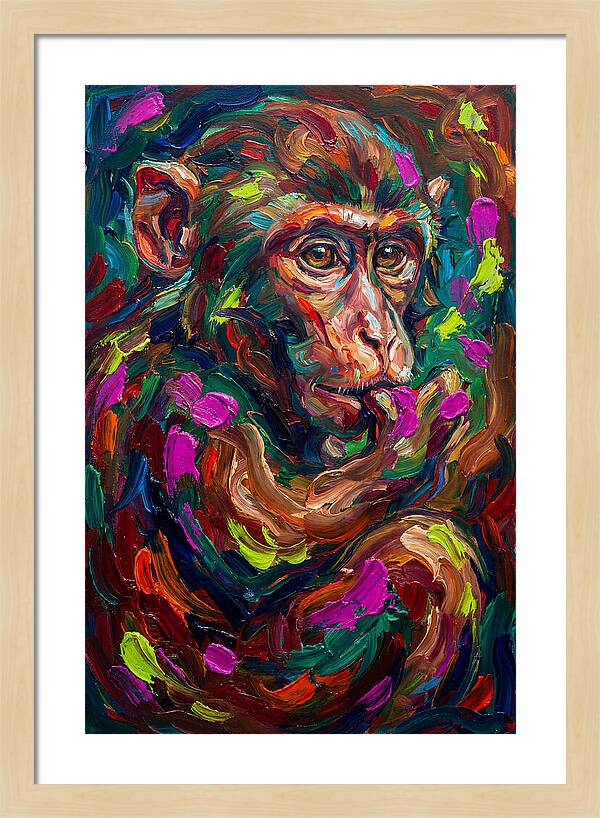 Macaque In Vibrant Colors