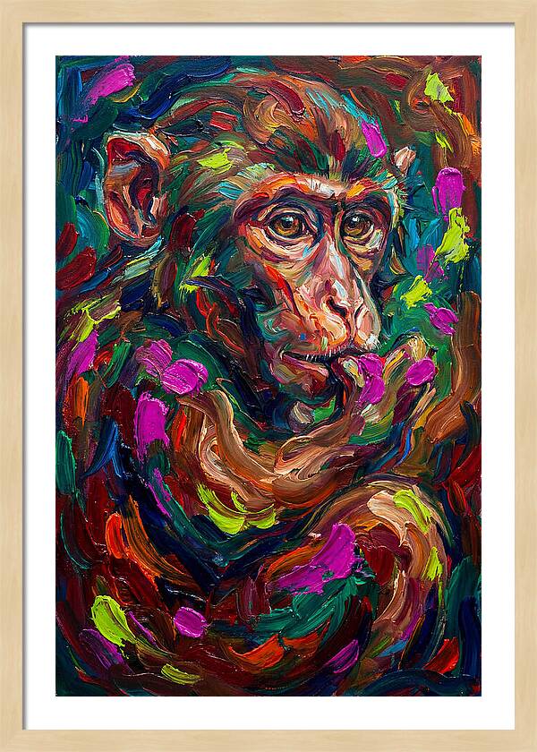 Macaque In Vibrant Colors