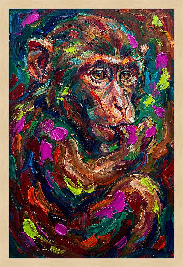 Macaque In Vibrant Colors