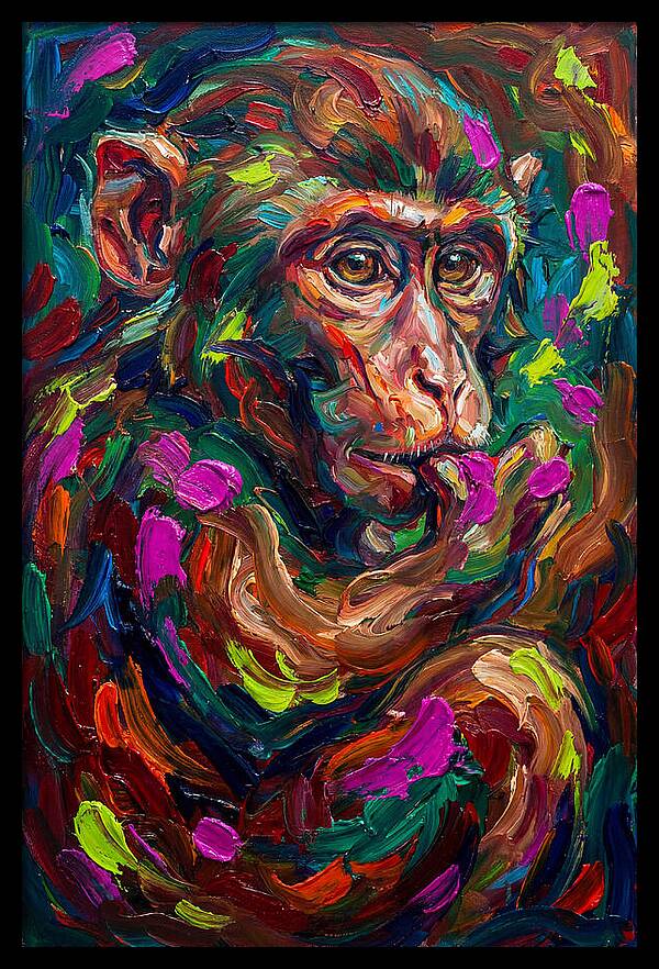 Macaque In Vibrant Colors