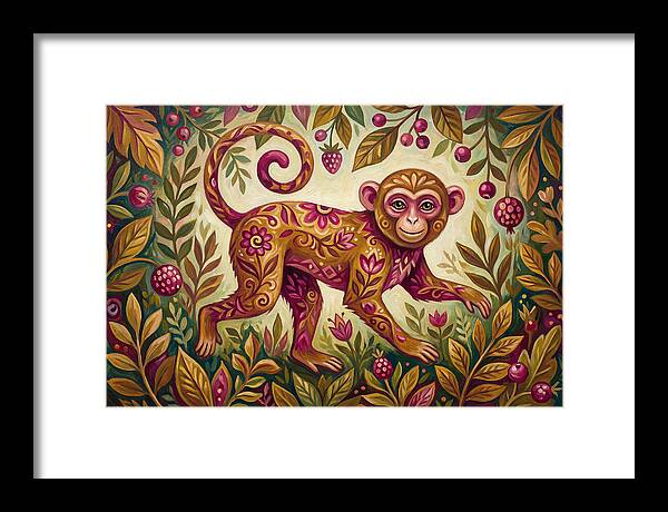 Macaque In Vibrant Foliage