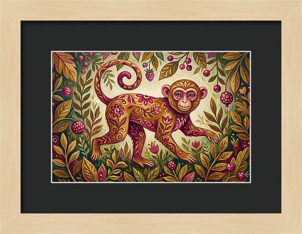 Macaque In Vibrant Foliage