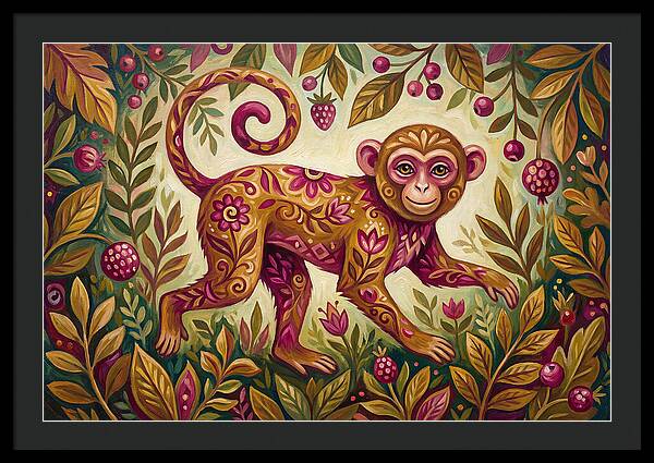 Macaque In Vibrant Foliage