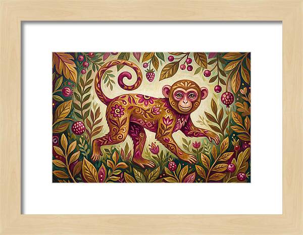 Macaque In Vibrant Foliage