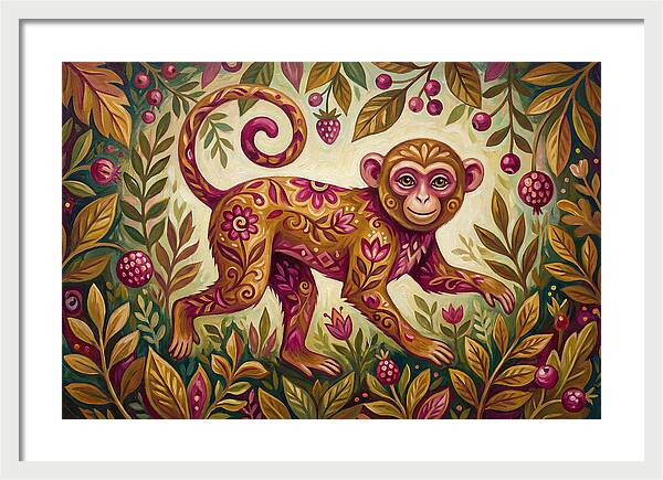 Macaque In Vibrant Foliage