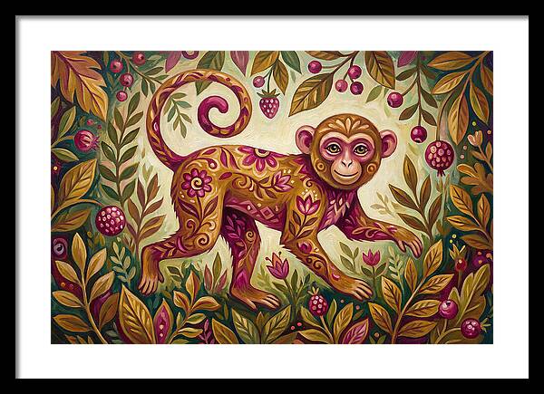 Macaque In Vibrant Foliage