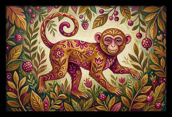 Macaque In Vibrant Foliage
