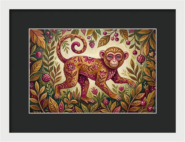 Macaque In Vibrant Foliage