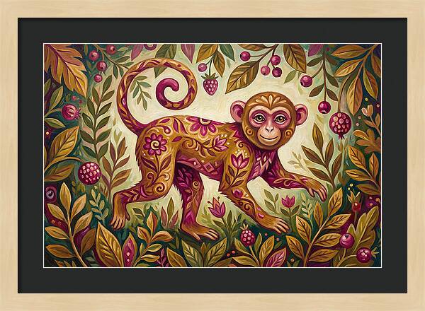 Macaque In Vibrant Foliage