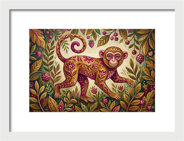 Macaque In Vibrant Foliage