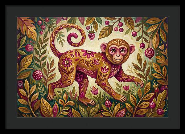 Macaque In Vibrant Foliage