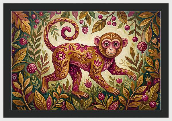 Macaque In Vibrant Foliage