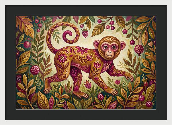 Macaque In Vibrant Foliage
