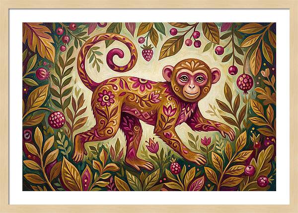 Macaque In Vibrant Foliage