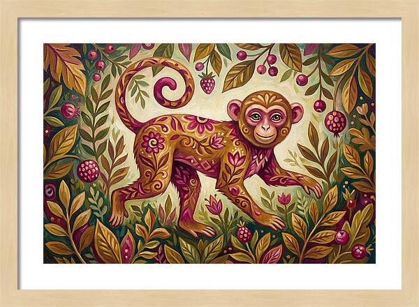 Macaque In Vibrant Foliage