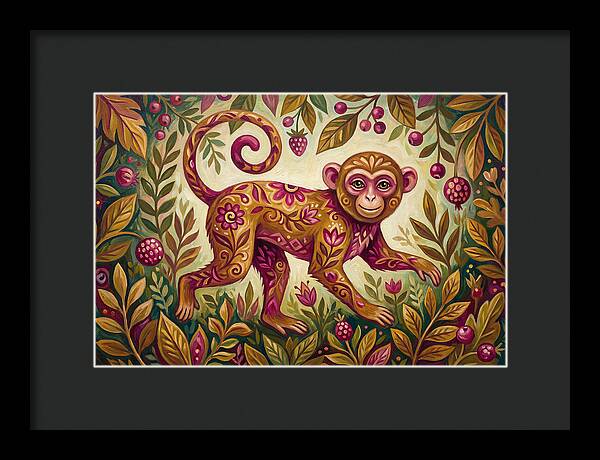 Macaque In Vibrant Foliage